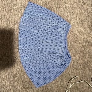 Banana republic pleated blue patterned skirt